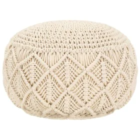 Puf de macramé hecho a mano algodón 45x30 cm by vidaXL, Ottomans - Ref: Foro24-248089, Price: 80,30 €, Discount: %
