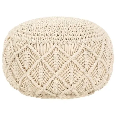 Puf de macramé hecho a mano algodón 45x30 cm by vidaXL, Ottomans - Ref: Foro24-248089, Price: 80,30 €, Discount: %