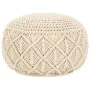 Puf de macramé hecho a mano algodón 45x30 cm by vidaXL, Ottomans - Ref: Foro24-248089, Price: 80,30 €, Discount: %