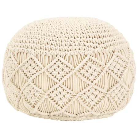 Handmade cotton macrame pouf 45x30 cm by vidaXL, Ottomans - Ref: Foro24-248090, Price: 70,06 €, Discount: %