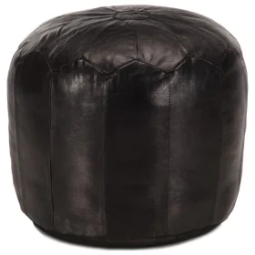 Puf negro 40x35 cm cuero genuino de cabra by vidaXL, Ottomans - Ref: Foro24-248131, Price: 93,32 €, Discount: %