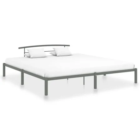 Estructura de cama de metal gris 200x200 cm de vidaXL, Camas y somieres - Ref: Foro24-284706, Precio: 86,08 €, Descuento: %