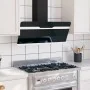 Steel and black tempered glass wall extractor hood 90 cm by vidaXL, Extractors - Ref: Foro24-51669, Price: 166,15 €, Discount: %