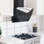 Schwarze Wand-Dunstabzugshaube aus gehärtetem Glas und Stahl, 60 cm von vidaXL, Extraktoren - Ref: Foro24-51675, Preis: 170,4...