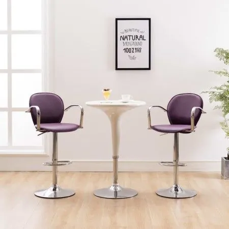 Kitchen stools with armrests 2 pcs purple synthetic leather by vidaXL, Kitchen stools - Ref: Foro24-249708, Price: 109,44 €, ...
