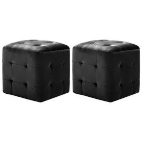Puf 2 unidades terciopelo negro 30x30x30 cm de vidaXL, Otomanas - Ref: Foro24-278386, Precio: 88,35 €, Descuento: %