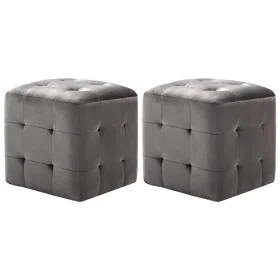 Pouf 2 units gray velvet 30x30x30 cm by vidaXL, Ottomans - Ref: Foro24-278385, Price: 80,45 €, Discount: %