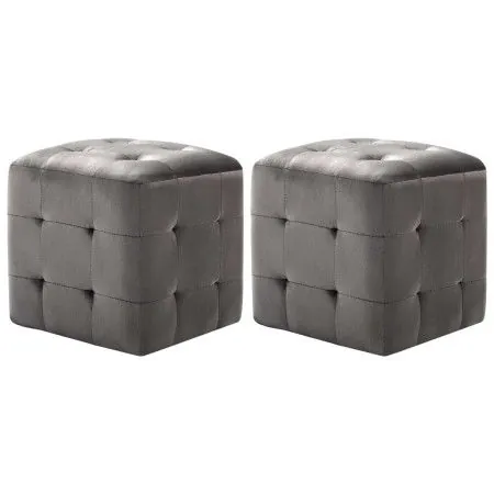 Pouf 2 Einheiten grauer Samt 30x30x30 cm von vidaXL, Osmanen - Ref: Foro24-278385, Preis: 80,03 €, Rabatt: %