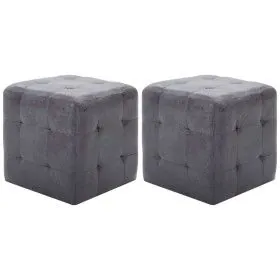 Pouf 2 units artificial suede gray 30x30x30 cm by vidaXL, Ottomans - Ref: Foro24-278383, Price: 83,74 €, Discount: %