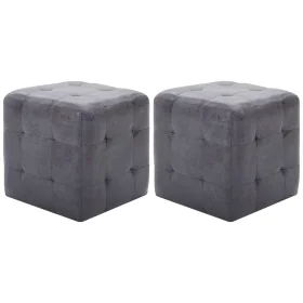Puf 2 Einheiten Kunstleder Wildleder grau 30x30x30 cm von vidaXL, Osmanen - Ref: Foro24-278383, Preis: 83,74 €, Rabatt: %