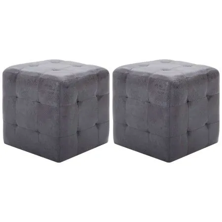 Pouf 2 units artificial suede gray 30x30x30 cm by vidaXL, Ottomans - Ref: Foro24-278383, Price: 83,74 €, Discount: %