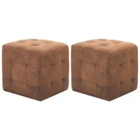 Pouf 2 Einheiten braunes Kunstleder 30x30x30 cm von vidaXL, Osmanen - Ref: Foro24-278382, Preis: 96,23 €, Rabatt: %