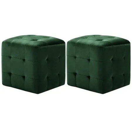 Pouf 2 units green velvet 30x30x30 cm by vidaXL, Ottomans - Ref: Foro24-278387, Price: 81,59 €, Discount: %