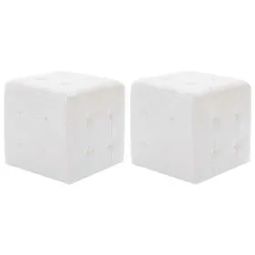 Pouf 2 Einheiten weißes Kunstleder 30x30x30 cm von vidaXL, Osmanen - Ref: Foro24-278389, Preis: 73,06 €, Rabatt: %