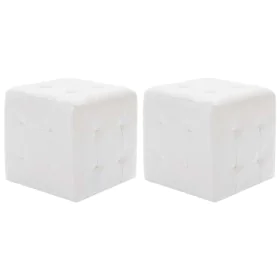 Pouf 2 units white synthetic leather 30x30x30 cm by vidaXL, Ottomans - Ref: Foro24-278389, Price: 73,06 €, Discount: %
