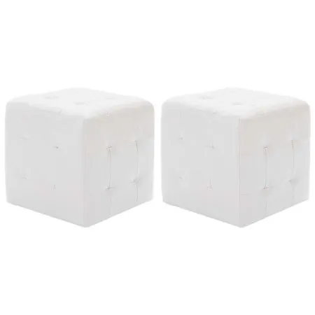 Pouf 2 units white synthetic leather 30x30x30 cm by vidaXL, Ottomans - Ref: Foro24-278389, Price: 72,88 €, Discount: %