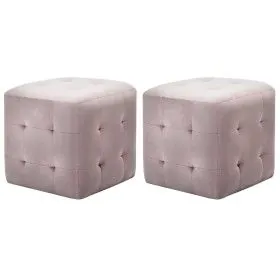 Puf 2 unidades terciopelo rosa 30x30x30 cm de vidaXL, Otomanas - Ref: Foro24-278388, Precio: 83,44 €, Descuento: %