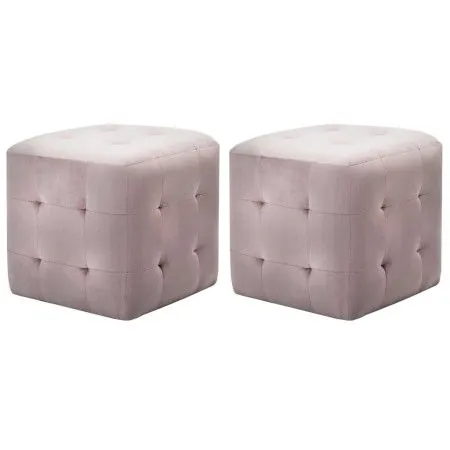 Puf 2 unidades terciopelo rosa 30x30x30 cm de vidaXL, Otomanas - Ref: Foro24-278388, Precio: 83,55 €, Descuento: %