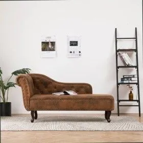 Diván de piel de ante artificial marrón by vidaXL, Daybeds - Ref: Foro24-281278, Price: 481,16 €, Discount: %