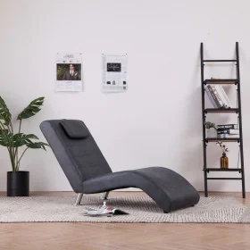 Chaise lounge with gray faux suede pillow by vidaXL, Daybeds - Ref: Foro24-281283, Price: 196,56 €, Discount: %