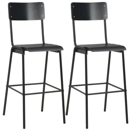Küchenhocker 2 Stück aus Sperrholz und schwarzem Stahl von vidaXL, Küchenhocker - Ref: Foro24-280081, Preis: 204,71 €, Rabatt: %