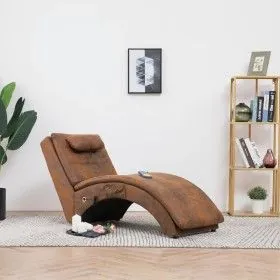 Massage couch with brown artificial suede leather pillow by vidaXL, Daybeds - Ref: Foro24-281349, Price: 310,99 €, Discount: %