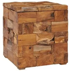 Solid teak wood storage stool by vidaXL, Folding stools and chairs - Ref: Foro24-281654, Price: 171,14 €, Discount: %