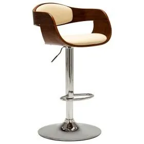 Küchenhocker aus Bugholz und cremefarbenem Kunstleder von vidaXL, Küchenhocker - Ref: Foro24-283118, Preis: 132,93 €, Rabatt: %