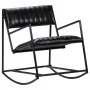 Silla mecedora de cuero auténtico negro de vidaXL, Mecedoras - Ref: Foro24-282905, Precio: 153,91 €, Descuento: %