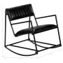 Silla mecedora de cuero auténtico negro de vidaXL, Mecedoras - Ref: Foro24-282905, Precio: 153,91 €, Descuento: %