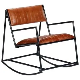 Silla mecedora de cuero auténtico marrón von vidaXL, Schaukelstühle - Ref: Foro24-282903, Preis: 147,47 €, Rabatt: %