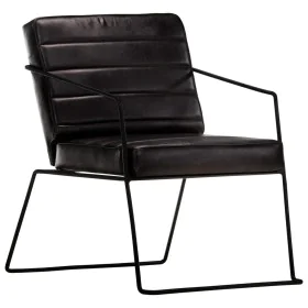 Sillón de cuero auténtico negro de vidaXL, Sillones - Ref: Foro24-284413, Precio: 215,71 €, Descuento: %