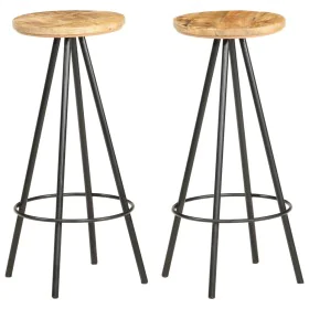 Kitchen stools 2 units rough mango wood by vidaXL, Kitchen stools - Ref: Foro24-286614, Price: 158,86 €, Discount: %