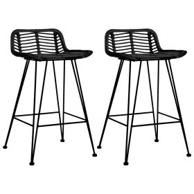 Kitchen stools 2 units black rattan by vidaXL, Kitchen stools - Ref: Foro24-285233, Price: 269,55 €, Discount: %