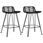 Küchenhocker 2 Stück schwarzes Rattan von vidaXL, Küchenhocker - Ref: Foro24-285233, Preis: 269,55 €, Rabatt: %