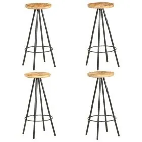 Kitchen stools 4 units rough mango wood by vidaXL, Kitchen stools - Ref: Foro24-286615, Price: 249,05 €, Discount: %