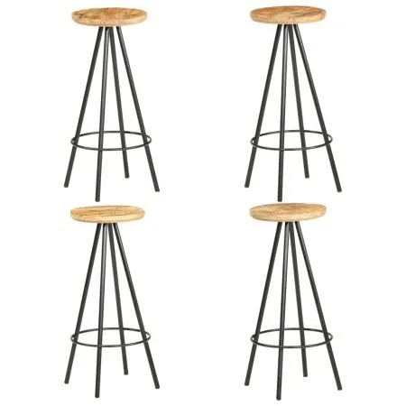 Küchenhocker 4 Einheiten aus rauem Mangoholz von vidaXL, Küchenhocker - Ref: Foro24-286615, Preis: 249,03 €, Rabatt: %