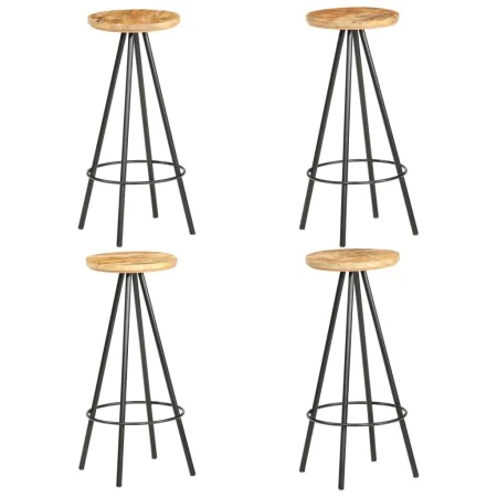 Taburetes de cocina 4 unidades madera de mango rugosa de vidaXL, Taburetes de cocina - Ref: Foro24-286615, Precio: 249,03 €, ...