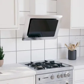 Stainless steel and silver tempered glass extractor hood 60 cm by vidaXL, Extractors - Ref: Foro24-51661, Price: 175,89 €, Di...