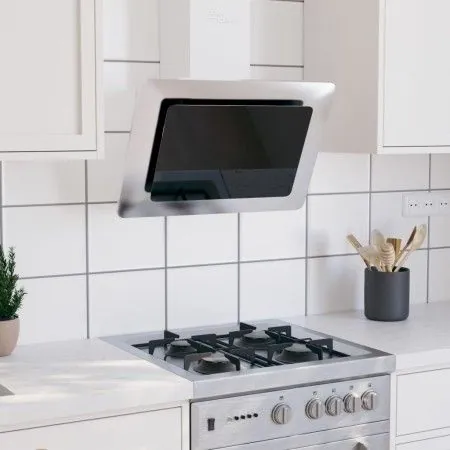 Stainless steel and silver tempered glass extractor hood 60 cm by vidaXL, Extractors - Ref: Foro24-51661, Price: 175,89 €, Di...