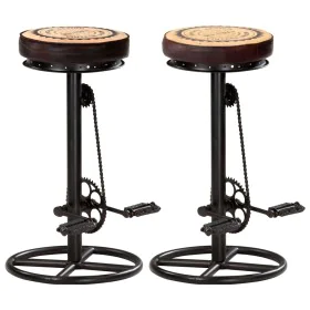 Kitchen stools 2 units leather and printed canvas black and brown by vidaXL, Kitchen stools - Ref: Foro24-286969, Price: 199,...