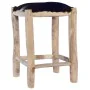Taburete de cocina cuero real de cabra y madera de teca maciza von vidaXL, Küchenhocker - Ref: Foro24-288810, Preis: 84,06 €,...