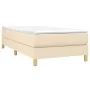 Box spring bed with cream fabric mattress 100x200 cm by vidaXL, Beds and slatted bases - Ref: Foro24-3144156, Price: 262,81 €...