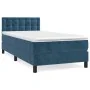Box spring bed with dark blue velvet mattress 90x200 cm by vidaXL, Beds and slatted bases - Ref: Foro24-3141525, Price: 298,4...