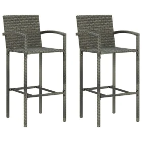Kitchen stools 2 units synthetic rattan gray by vidaXL, Garden chairs - Ref: Foro24-313453, Price: 97,33 €, Discount: %