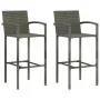 Küchenhocker 2 Stück synthetisches Rattan grau von vidaXL, Gartenstühle - Ref: Foro24-313453, Preis: 97,33 €, Rabatt: %