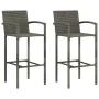 Kitchen stools 2 units synthetic rattan gray by vidaXL, Garden chairs - Ref: Foro24-313453, Price: 97,33 €, Discount: %