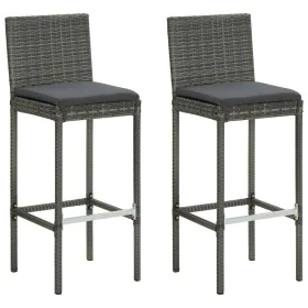 High garden stools cushions 2 pcs gray synthetic rattan by vidaXL, Garden chairs - Ref: Foro24-313436, Price: 152,07 €, Disco...