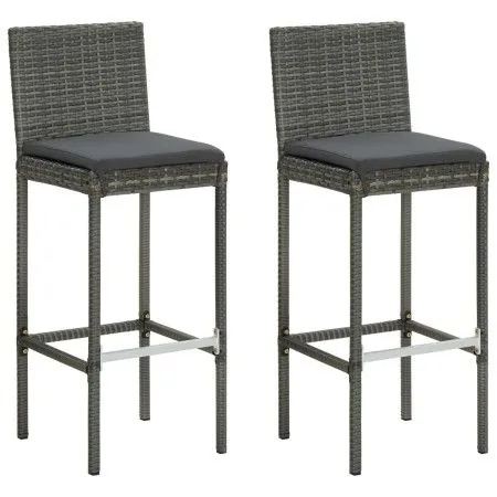 High garden stools cushions 2 pcs gray synthetic rattan by vidaXL, Garden chairs - Ref: Foro24-313436, Price: 152,07 €, Disco...