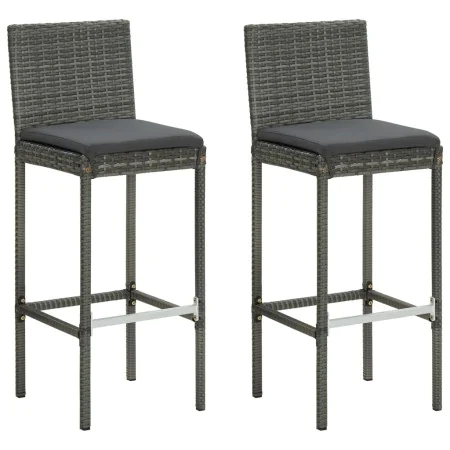 Hohe Gartenhocker, Kissen, 2 Stück, graues synthetisches Rattan von vidaXL, Gartenstühle - Ref: Foro24-313436, Preis: 152,05 ...